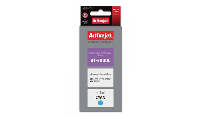 Activejet AB-5000C tindipudel (asendus Brother BT-5000C; Supreme; 50 ml; 5000 lehte, tsüaan)