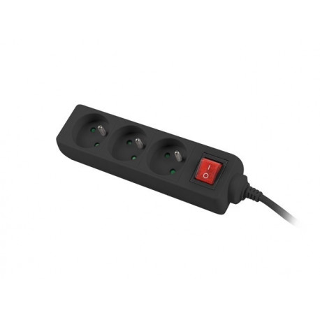 Product Title: 3-Socket Power Strip with Switch, 3m Solid Copper Cable – Black