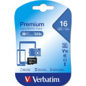 "CARD 16GB Verbatim Premium MicroSDHC 80MB/s"