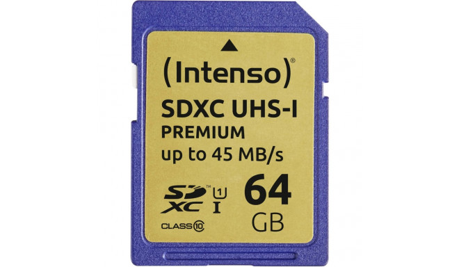 Intenso SDXC kaart 64GB Class 10 UHS-I Premium