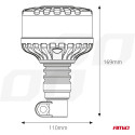 Vilkur 16 LED-i 12/24V oranž 110x169mm