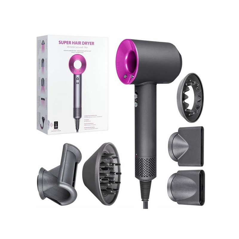 Wooco Leafless Hair Dryer with 5 Magnetic Nozzles 1600W - Hair