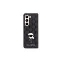 Karl Lagerfeld KLHCZFD5SAPKINPK Z Fold5 F946 hardcase czarny|black Saffiano Monogram Ikonik Pin