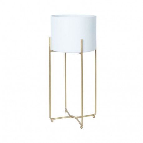 Flowerstand DEIA WHITE L  24,5x23,5xH57cm, white/golden
