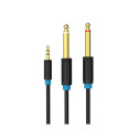 Audio Cable 3.5mm TRS to 2x 6.35mm Vention BACBH 2m (black)