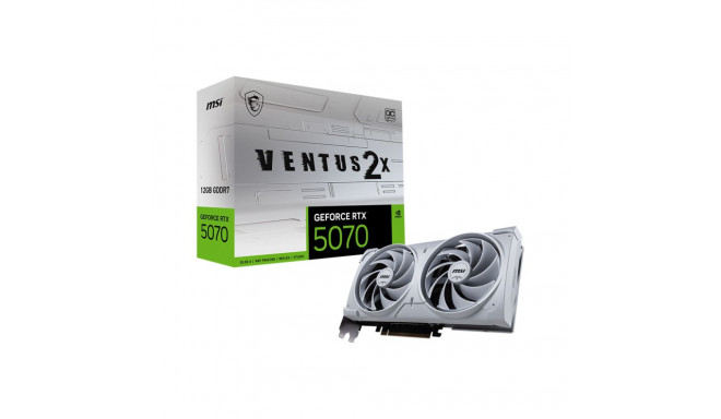 MSI GeForce RTX 5070 12G VENTUS 2X OC WHITE graphics card, white