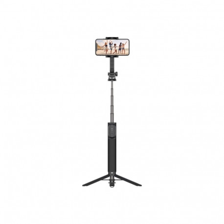 Fixed Snap XL must Bluetooth juhtmevaba päästikuga selfie-pulk statiiviga 113 cm alumiiniumisulamist