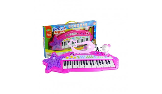 Keyboard Organki 37 Klawiszy MP3 Mikrofon Różowe