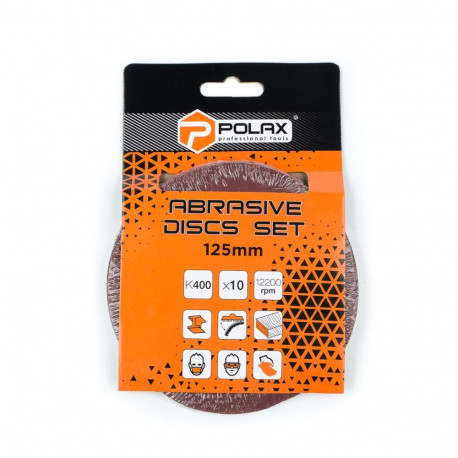 Smilšpapīra disks uz auduma bāzes, 125mm G220 bez caurumiem (10gab.) Polax