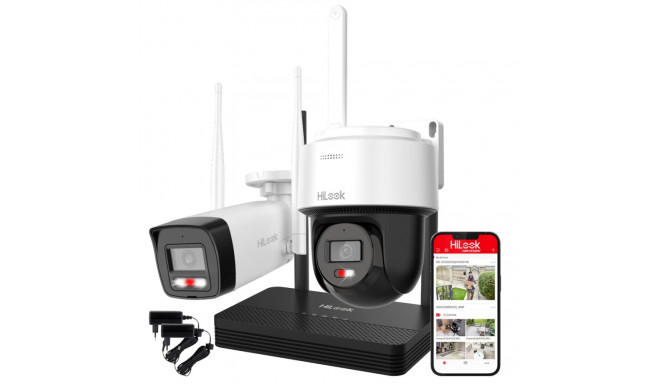 HiLook IKS-2044PH Easylink Wi-Fi 6 Wireless Video Kit 4MP Bullet + PT Dome Camera + WiFi NVS