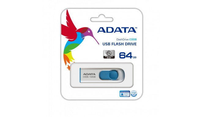 ADATA 64GB C008 USB flash drive USB Type-A 2.0 Blue  White
