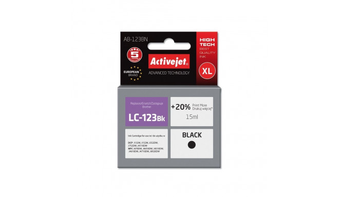 Ink Cartridge - Activejet AB-123BN Compatible Brother LC123BK Black