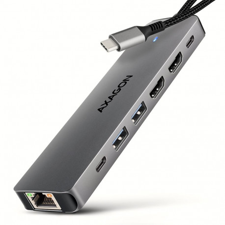 AXAGON USB-C 5Gbps DUAL 4K DISPLAY 7in1 Hub | HMC-7HX2