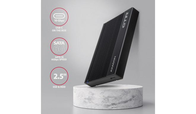 AXAGON USB-C 10Gbps RIBBED Box | EE25-GTR