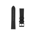 Fixed smartwatch leather strap, 22 mm, black