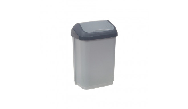Jäätmekast pöörleva kaanega 25L Swantje 33.5x25.5x53.5cm hele hõbedane