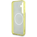 Case Guess 4G taust kuldne elektroplateeritud pojengimustriga MagSafe Samsung Galaxy S25 pruun