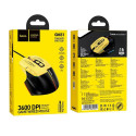 HOCO gaming wire USB A computer mouse 3600DPI black yellow