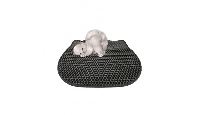 DIAMENTIQ Cat head shape litter tray mat - cat litter tray mat - 40 x 50cm