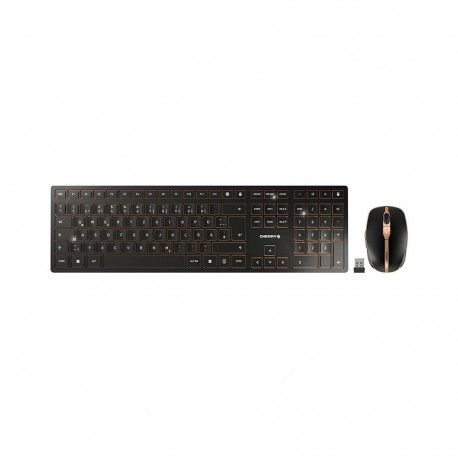 CHERRY klaviatuur DW 9100 SLIM hiirega universaalne RF-juhtmevaba ja bluetooth saksa QWERTZ, must
