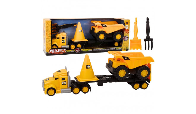 Zestaw Maszyn Budowlanych Ciężarówka Wywrotka Ruchome Żółty