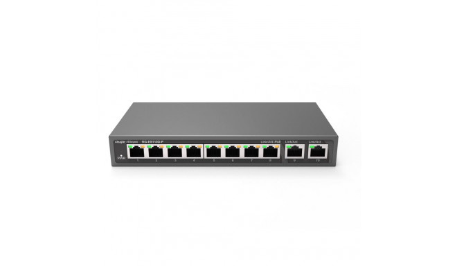 Ruijie RG-ES110D-P 8-port 10/100Mbps 6kV 5.6Gbps 8 PoE+ Switch Black