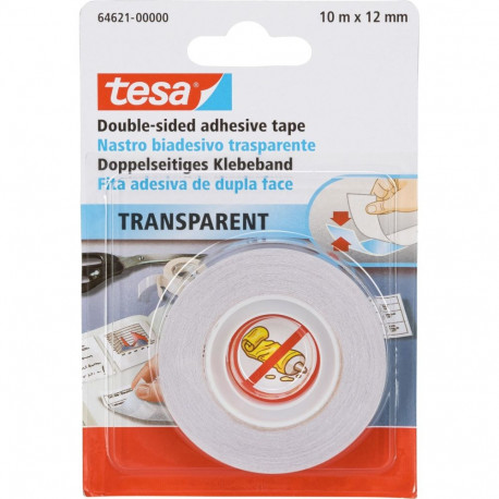 Tesa kahepoolne teip 10m x 12mm läbipaistev 64621