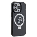 Karl Lagerfeld Ringstand Karl and Choupette MagSafe Case for iPhone 15 Pro Max Black