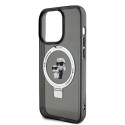 Karl Lagerfeld Ringstand Karl and Choupette MagSafe Case for iPhone 15 Pro Max Black