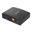 Konverter HDMI (M) - HDMI + TosLink ja RCA (hdmi heli eraldaja ja läbilaskja), 4K@30Hz, must