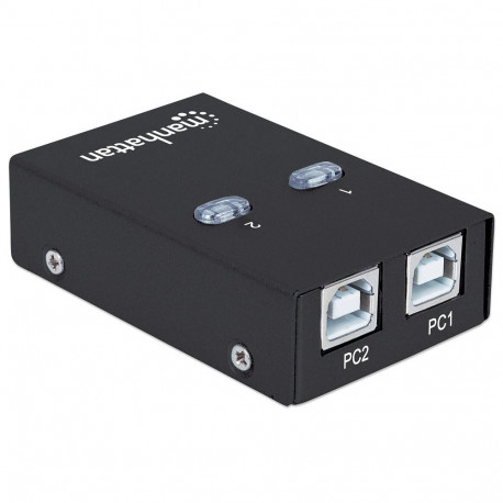 A device that allows multiple computers (usually 2 or 4) to share a single USB peripheral, such as a