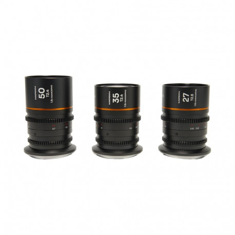 Laowa 3 objektiivi komplekt Nanomorph S35 Prime 27mm 35mm 50mm L Mount, amber