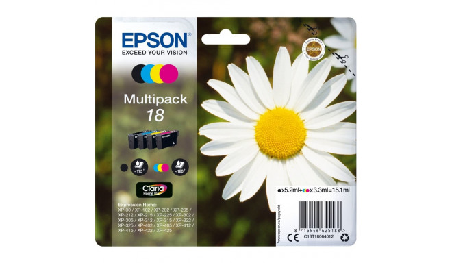 "Epson Tinte 18 C13T18064012 4er Multipack (BKMCY) bis zu 175 Seiten"