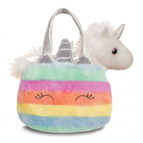 AURORA Fancy Pals plīša rotaļlieta Vienradzis somiņā, 20 cm