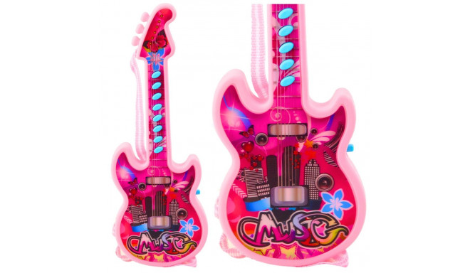 Gitara Elektryczna Dla Dzieci Melodie Gama Solmizacyjna Różowa 29cm