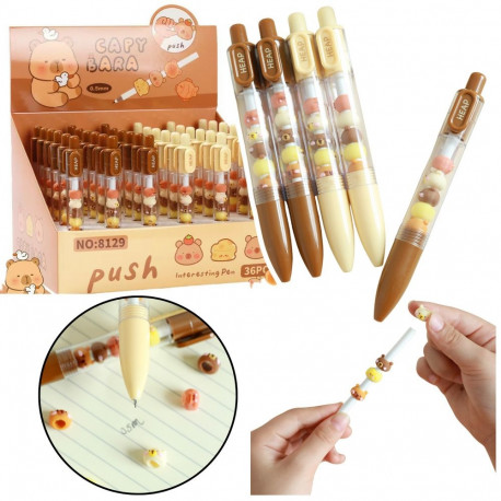 długopis figuuridega kapibaara pruun beež must südamik