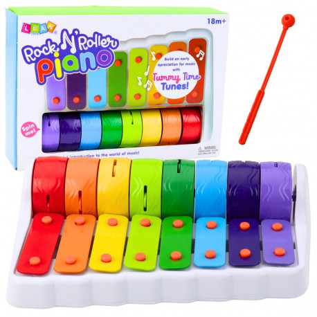 Rock N' Roller klaveri instrument väikelapsele pöörlevad ksülofonirattad värvilised