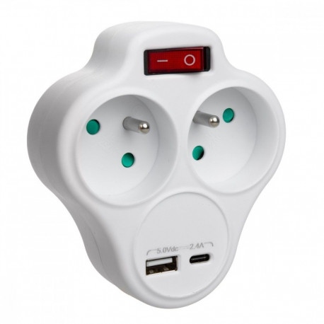 Product Name: Maclean MCE336 Dual Power Socket Splitter with 2x USB Ports
S