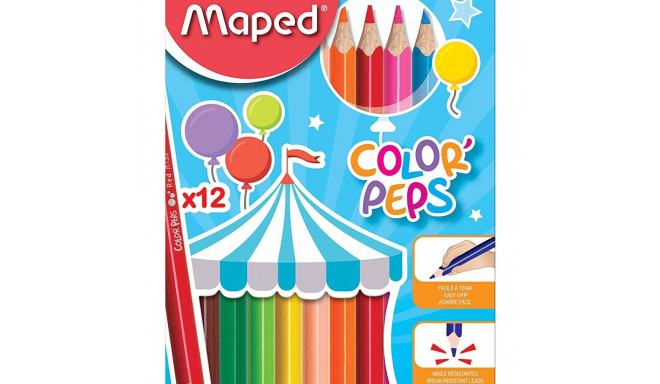 Värvipliiats Color Peps Jumbo 12 värvi, Maped