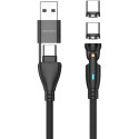 "4smarts USB-C/A 540 Magnetkabel GravityCord 100W 1.8m schwarz"
