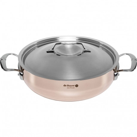 De Buyer Prima Matera Saucepot Copper/Steel 28cm curved induct.