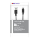 Verbatim Micro USB Kaabel 100 cm Sünkroonimine ja Laadimine Must, Roostevaba Teras