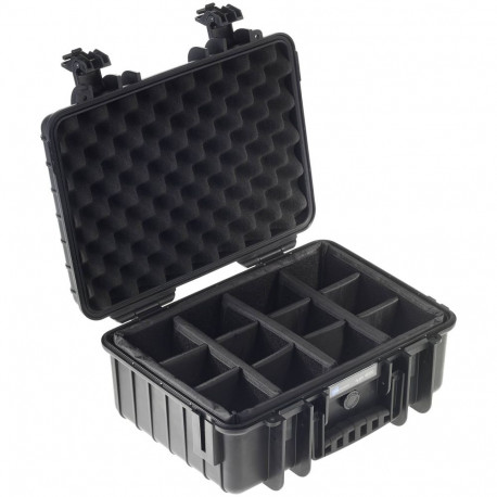 B&W Outdoor Case Type 4000 black with padded devider set