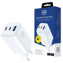 3MK Hyper GaN Charger 65W 1xUSB-A 2xUSB-C PD QC4+ white