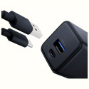 3MK Hyper GaN Charger 20W 1xUSB-A 1XUSB-C PD QC4+ Black