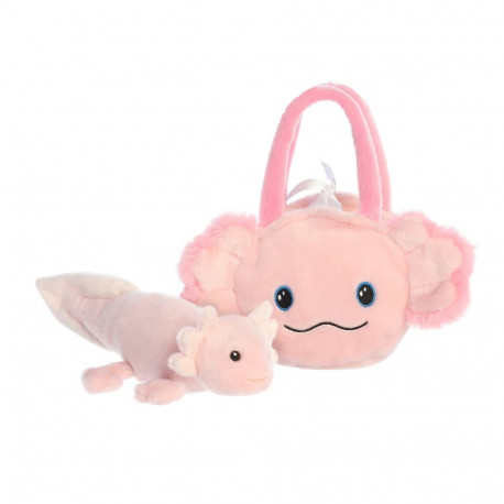 AURORA Fancy Pals plush toy axolotl in a bag, 20 cm