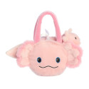AURORA Fancy Pals plush toy axolotl in a bag, 20 cm