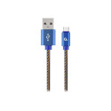 Cablexpert Premium teksariidest Type-C USB kaabel metallist ühendustega | CC-USB2J-AMCM-1M-BL