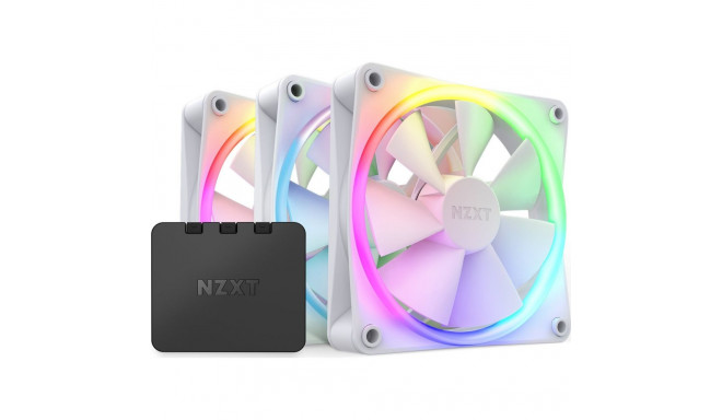 NZXT F120 RGB 120mm valge 3 ventilaatori komplekt + kontroller