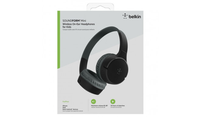 Belkin Soundform Mini-On-Ear laste kõrvaklapid must AUD002btBK